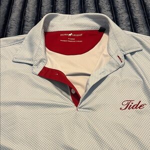 Horn Legend Men’s Light Blue Polo with Red Trim - Tide Embroidery